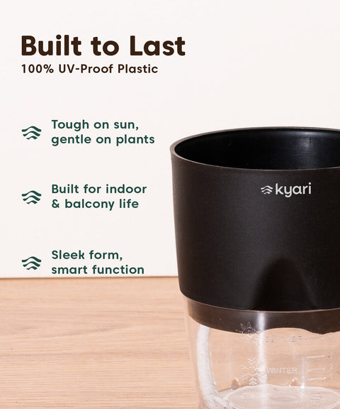 Kyari Poetic Pot Combo of 3 Black