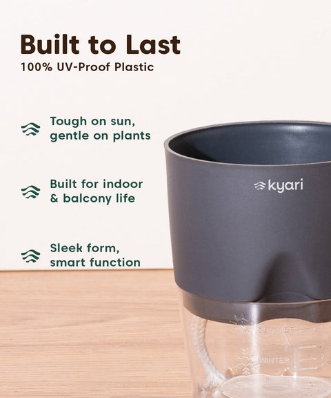 Kyari Poetic Pot Combo of 3 Grey
