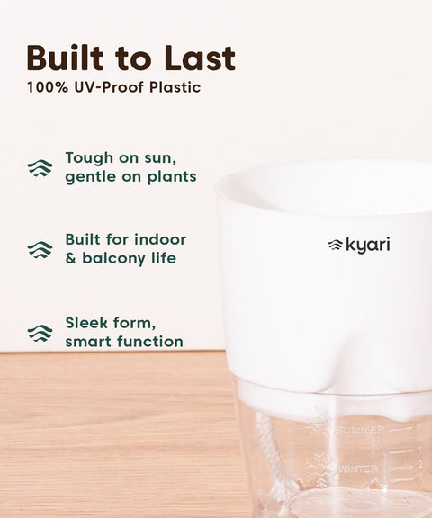 Kyari Poetic Pot Combo of 3 White
